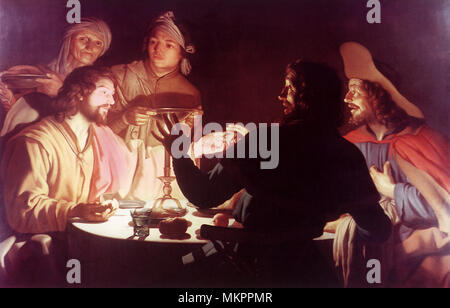 Das Abendmahl in Emmaus Stockfoto