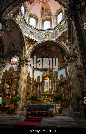 Pfarrkirche von San Juan Bautista, Coyoacan, Mexiko City, Mexiko Stockfoto