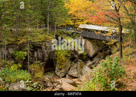 Sentinel Pine Covered Bridge in Franconia Notch State Park Stockfoto