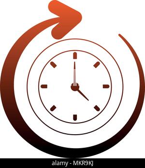 Wanduhr mit orangefarbenen Linien Stock Vektor