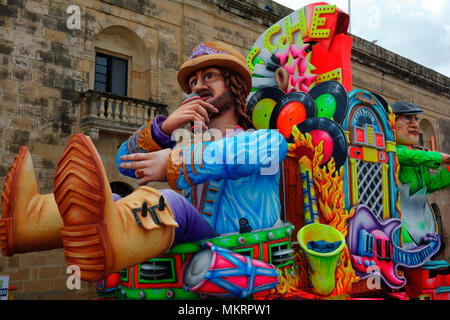 Karneval float, Karneval, Februar 2018 in Valletta, Malta, Europa Stockfoto