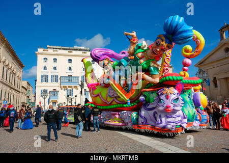 Karneval float, Karneval, Februar 2018 in Valletta, Malta, Europa Stockfoto