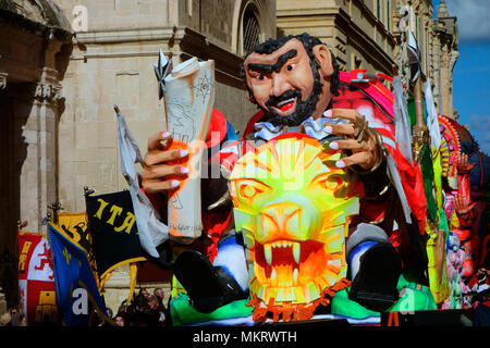 Karneval float, Karneval, Februar 2018 in Valletta, Malta, Europa Stockfoto