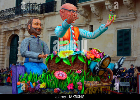 Karneval float, Karneval, Februar 2018 in Valletta, Malta, Europa Stockfoto