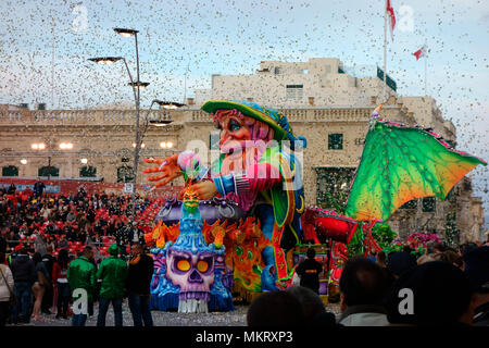 Karneval float, Karneval, Februar 2018 in Valletta, Malta, Europa Stockfoto