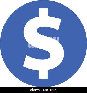 Dollar Glyphe Symbol auf weißem Hintergrund Stock Vektor