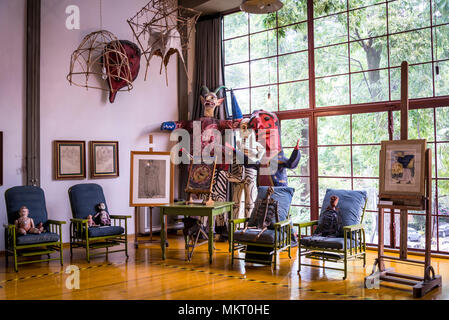 Diego Rivera's Studio, Studio Museum von Diego Rivera und Frida Kahlo, San Angel, Mexiko City, Mexiko Stockfoto