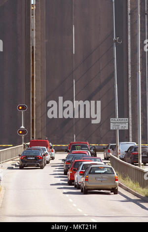 Brücke Eröffnung des Mälarbron in Södertälje, Schweden, 30. Juli 2012 Stockfoto