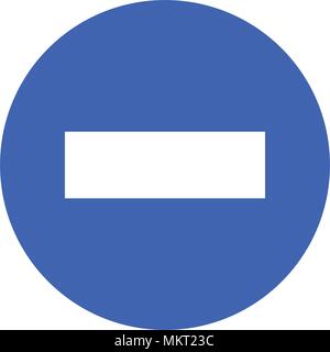 Runde minus Symbol auf weißem Hintergrund Stock Vektor