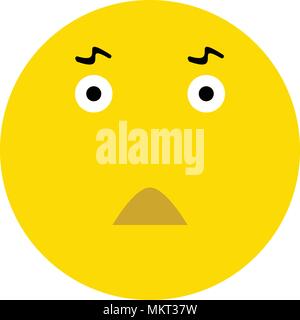 Nett überrascht Emoticon, auf weißem Hintergrund Stock Vektor