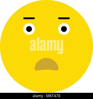 Nett überrascht Emoticon, auf weißem Hintergrund Stock Vektor