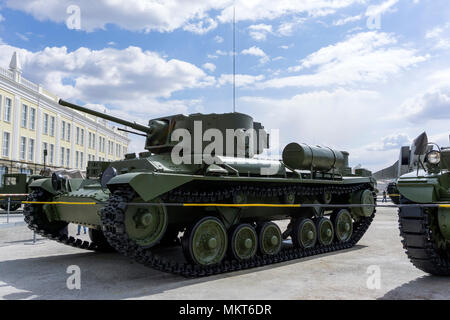 Verkhnyaya Pyshma, Russland - Mai 01, 2018: Britische Infanterie Panzer Mk III Valentine im Museum für militärische Ausrüstung Stockfoto