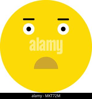 Nett überrascht Emoticon, auf weißem Hintergrund Stock Vektor