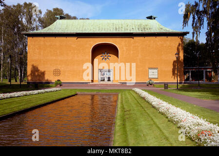 Karlstad, Schweden - 11. September 2012: Itä-suomen Museum mit der älteren Tempelartige Gebäude aus dem Jahre 1928 von dem Architekten Cyrill Johansson mit einem Pon konzipiert Stockfoto