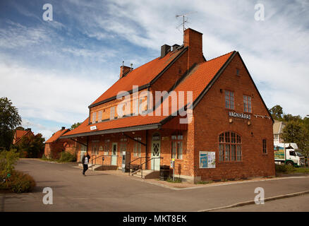 Trosa, Schweden - 15. September 2012: Vagnhärad Bahnhof Stockfoto