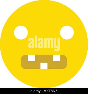 Zahnriemen Smiley Symbol auf weißem Hintergrund Stock Vektor