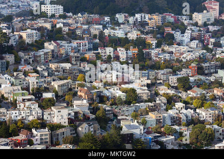 Häuser auf Buena Vista Nachbarschaft, San Francisco, Kalifornien, USA Stockfoto