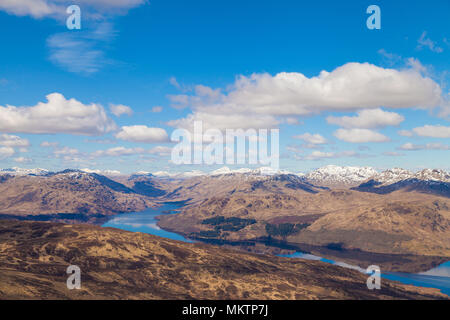 Auf Loch Katrine von der Oberseite des ben Venue, Trossachs Schottland Stockfoto