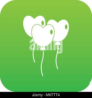Drei Ballons in Herzform - das Symbol Digital Green Stock Vektor