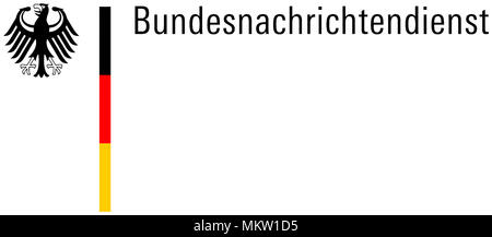 Logo des deutschen Bundesnachrichtendienstes BND BND mit dem Büro in Berlin - Deutschland. Stockfoto