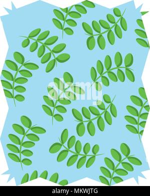 Abstrakte Rahmen mit Blättern Muster auf weißem Hintergrund, farbenfrohen Design. Vector Illustration Stock Vektor