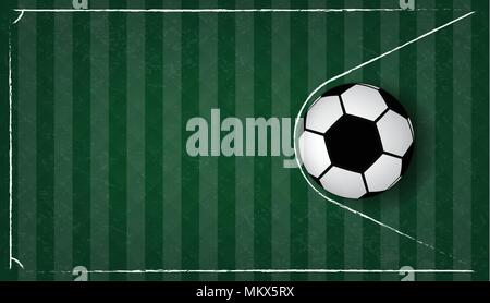 Soccer Ball im Netz auf Grün gress Hintergrund. Fußball design Hintergrund Vorlage, kostenlose Kopie Raum, Vektor Stock Vektor