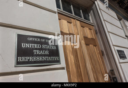 Büro des United States Trade Representative, Besucher Eingang, 17.., Washington, DC, USTR führt Verhandlungen über den Handel & berät den Präsidenten Stockfoto