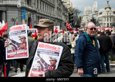 Madrid, Spanien 2013. Mai Demonstration Stockfoto