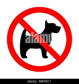 Verbotsschild stop dog Symbol label. Vector Illustration. Stock Vektor