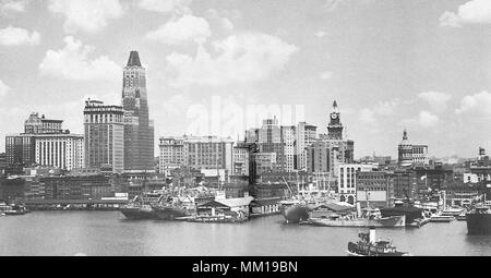 Anzeigen von Baltimore vom Federal Hill. 1942 Stockfoto