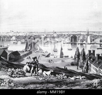 Blick vom Federal Hill. Baltimore. 1831 Stockfoto