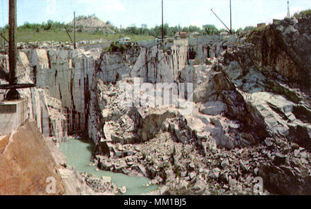 Rock of Ages Granitsteinbruch. Barre. 1954 Stockfoto