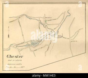 Karte von Chester. Chester. 1893 Stockfoto