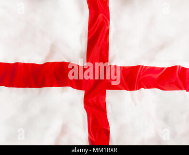 England Land unabhängiger Staat Nationalflagge Fahne close-up mit winkenden Stoff Textur Stockfoto