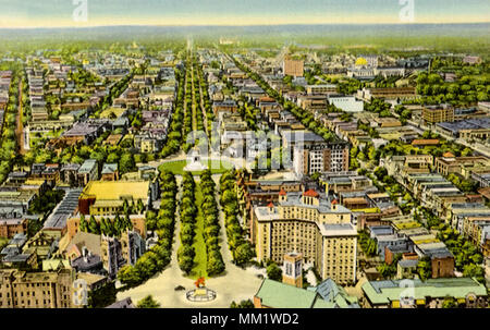 Stadt & Monument Avenue. Richmond. 1940 Stockfoto