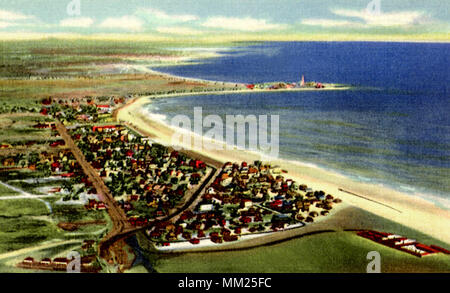 Luftaufnahme von Hampton Beach. 1950 Stockfoto