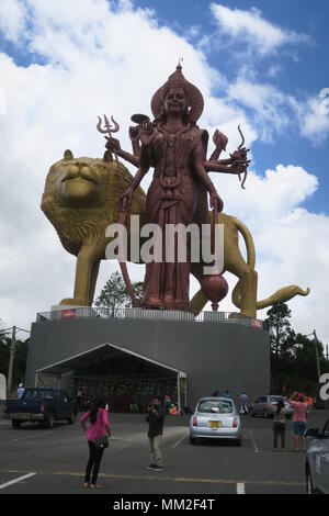 Durga Mata Statue an der Ganga Talao, Grand Bassin, Mauritius, hinduistischen Gottheit Statuen rund um den Heiligen See Stockfoto