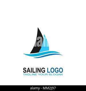 Segelboot Segeln Logo Design, Logo, Vector Icons. Stock Vektor