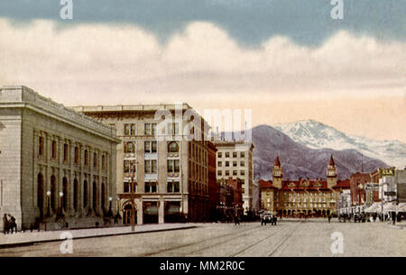 Pikes Peak Avenue. Colorado Springs. 1910 Stockfoto