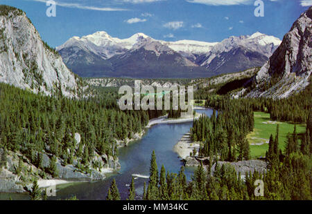 Bow Valley und den Fluss. Banff. 1964 Stockfoto