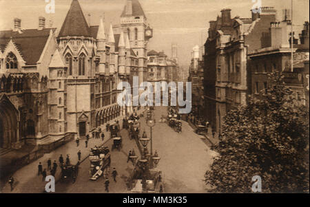 Gerichte und Fleet Street. London. 1910 Stockfoto