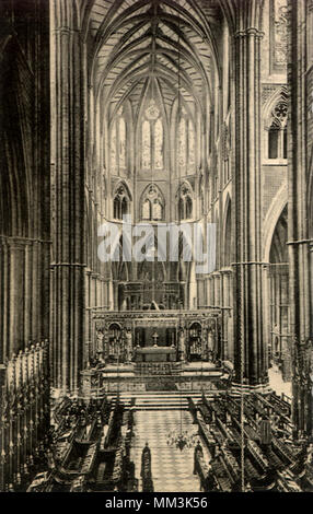 Chor der Westminster Abbey. London. 1910 Stockfoto