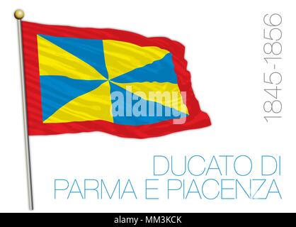 Herzogtum Parma und Piacenza, historische Flagge, Italien Stock Vektor