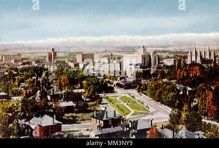 Luftaufnahme von Salt Lake City. 1910 Stockfoto