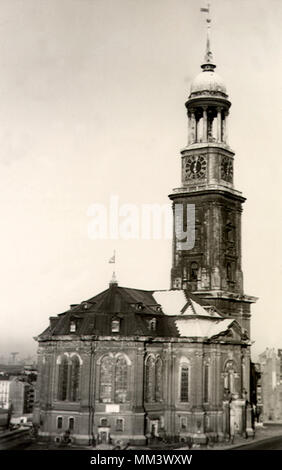 Saint Michaels Kirche. Hamburg. 1930 Stockfoto