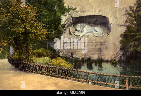 Löwendenkmal. Luzern. 1910 Stockfoto