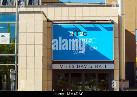 Montreux, Schweiz - Oktober 18, 2017: Montreux Convention Center - Heimat des berühmten Jazz Festival Stockfoto