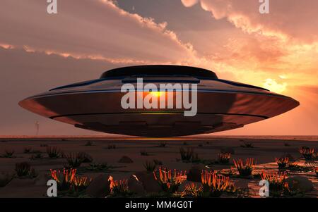Ein Alien UFO-Landeplatz Stockfoto