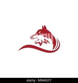 Wolf Logo Design, Coyote logo, Vektorgrafiken. Stock Vektor