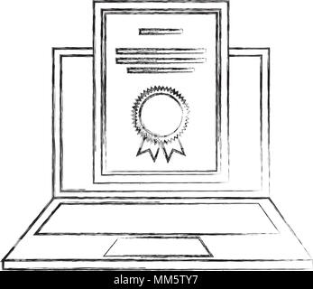 E-learning Website Bildung laptop Schule Abitur Vector Illustration Stock Vektor